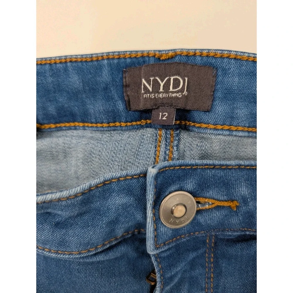 NYDJ Brigitte High Waist Wide Leg Capris Dark Wash Size 12 Stretch - Picture 3 of 8